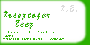 krisztofer becz business card